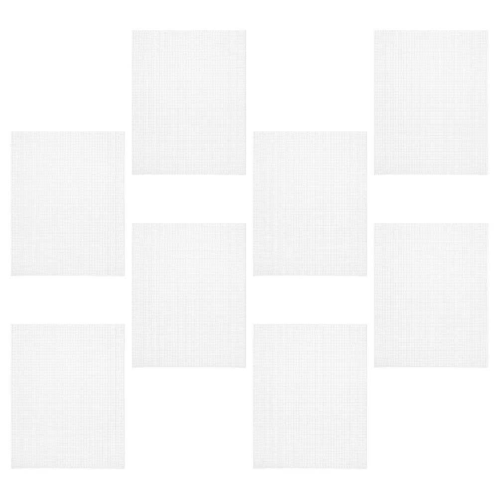 

8Pcs Plastic Mesh Canvas Sheets White Plastic Grid Canvas Flexible for Embroidery Cross Stitch Crochet Craftwork