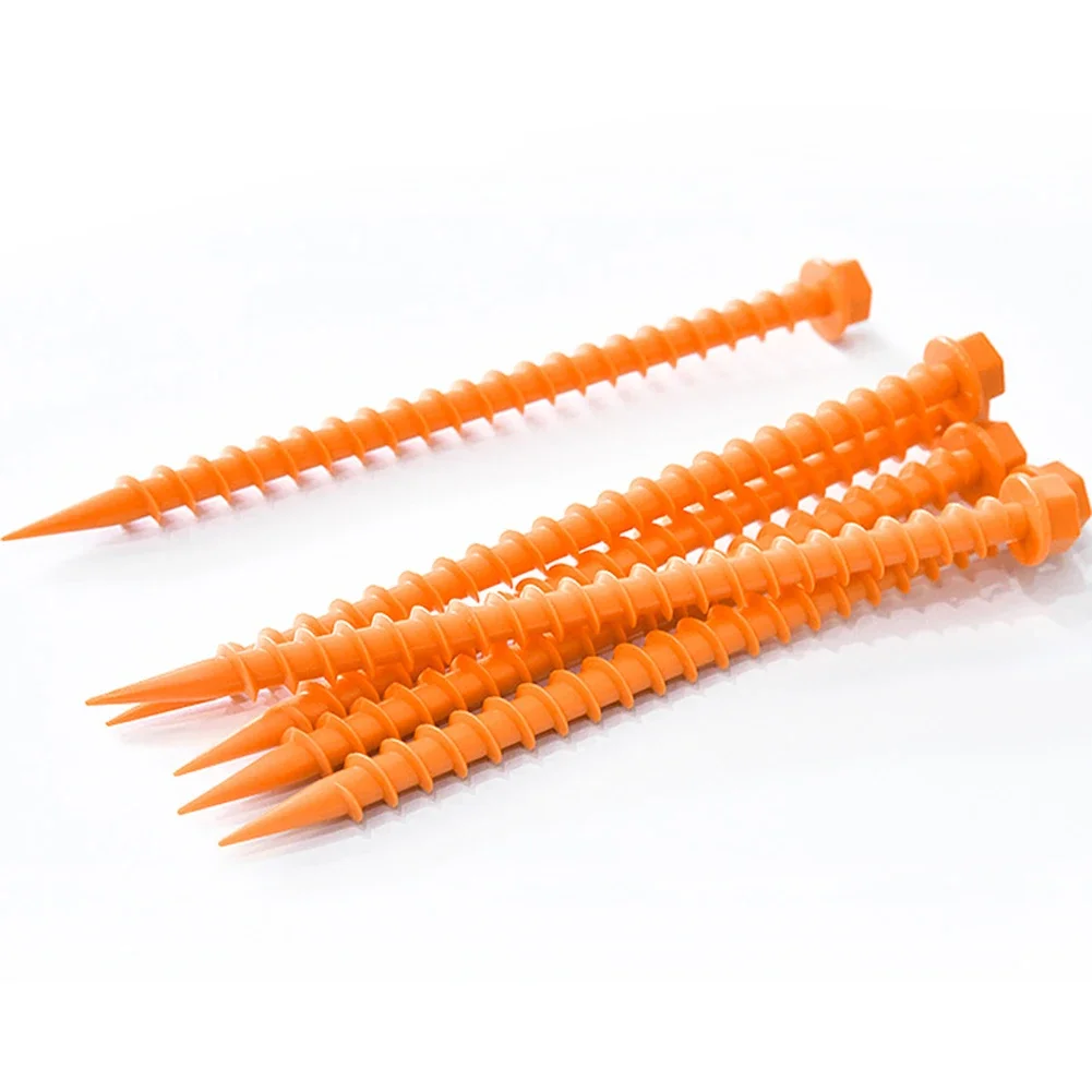 Clavijas para tienda de campaña con picos de tierra, longitud para senderismo, montañismo, exterior, paso de plástico PP, plástico, 10 Uds.,