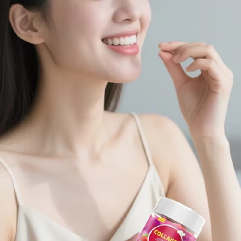 

1 bottle of collagen gummies brightens the skin promotes healthy firm and beautiful skin improves metabolism