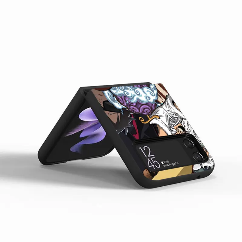 حافظة هاتف لهاتف سامسونج جالاكسي Z Flip Z Flip 3 Z FLIP 6 Z Flip 5 غطاء خلفي أنيمي قطعة واحدة
