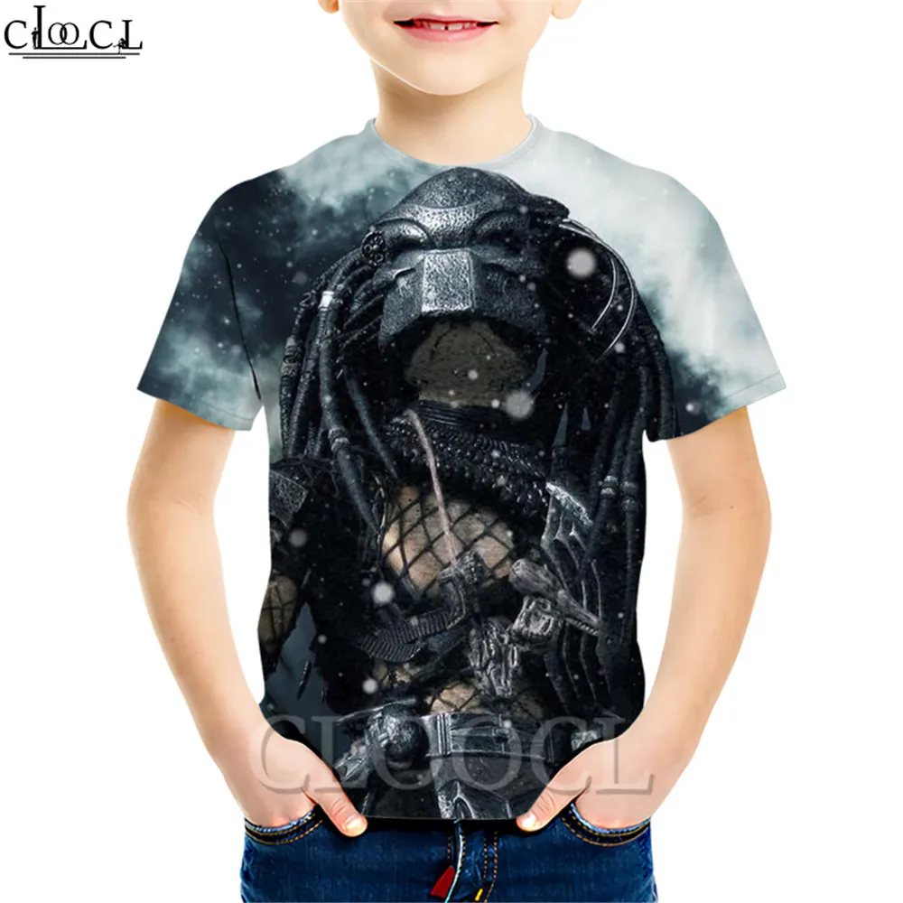 CLOOCL Kids T-shirt Predator Movie Superhero 3D Printed Daughter Clothing Boy Girl Short Sleeve Tees Pullover Children Tops