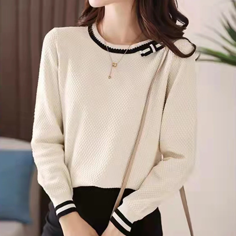 Sweaters For Women 2023 Autumn Winter Womens Clothes O Neck Jumpers Korean Fashion Long Sleeve Pullovers Knitted Tops Jerseys