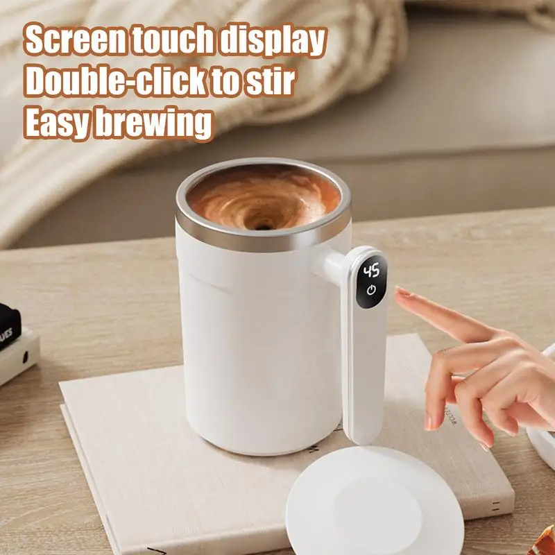 

Automatic Stirring Coffee Mug 400ml Digital Display Design Automatic Stirrer Coffee Mug Portable Stirring Mug Electric Mug For