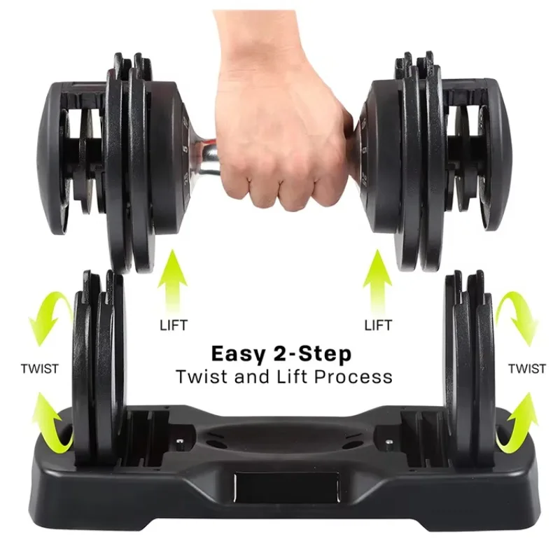 

5 In 1 Multifunctional Adjustable Dumbbell 12KG 25LB Home Daily Fitness Training Set