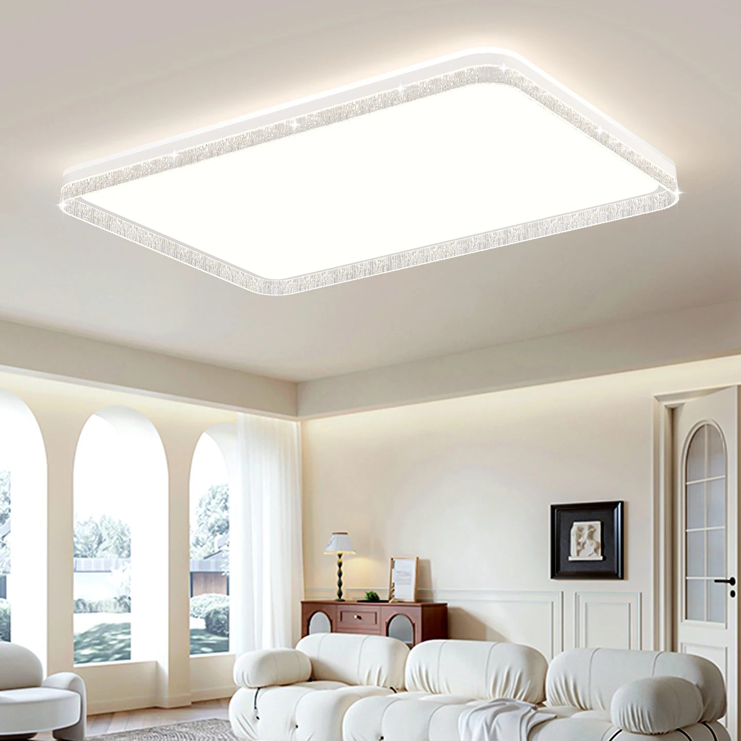 Simple LED Square Ceiling Light With Adjustable Three Color Lighting Fixtures Suitable For Living Rooms Kitchens Bedrooms