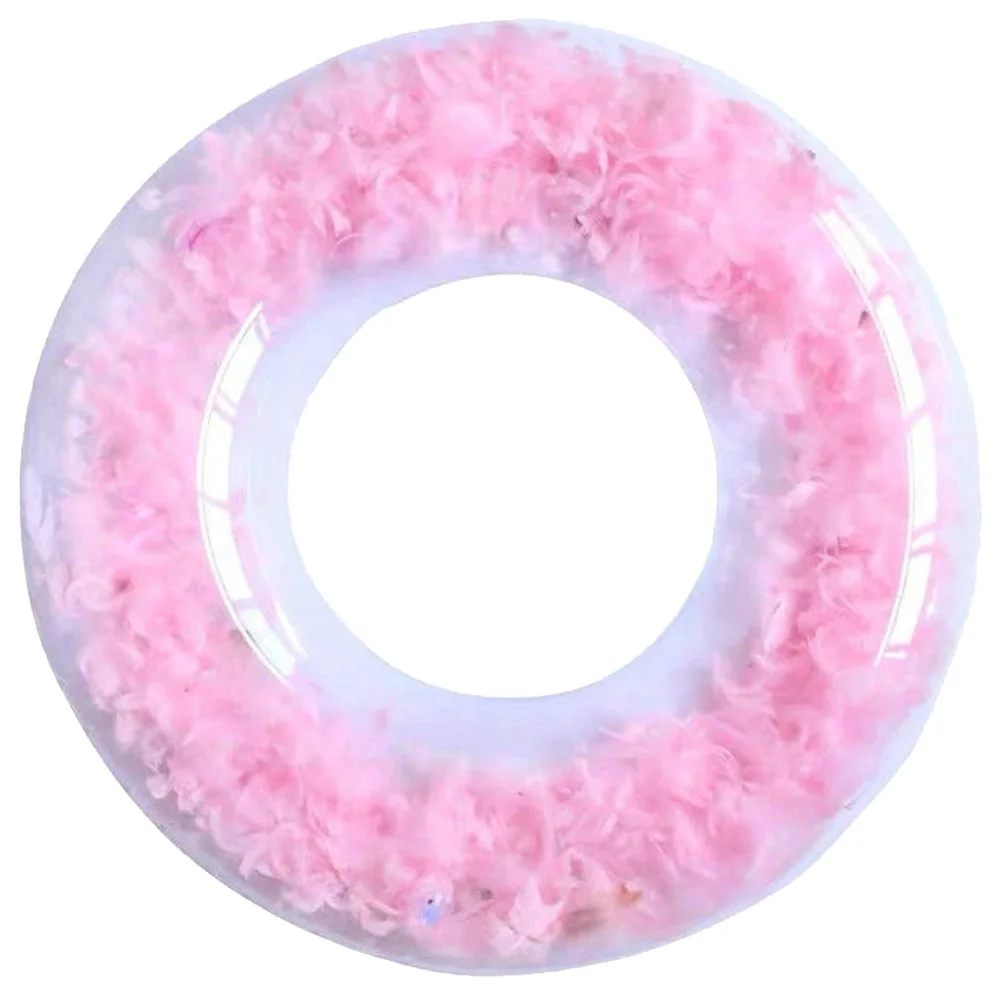 حلقة سباحة من مادة PVC باللون الوردي السميك والمياه العائمة وإكسسوارات السباحة للبالغين