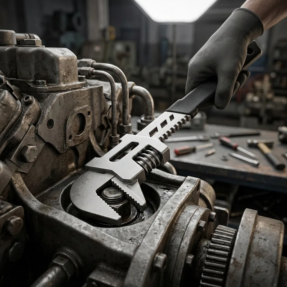 Fast Adjusting Spanner Adjustable Wrench High Carbon Steel Construction 360-degree Rotation Head Quick-adjust Mechanism