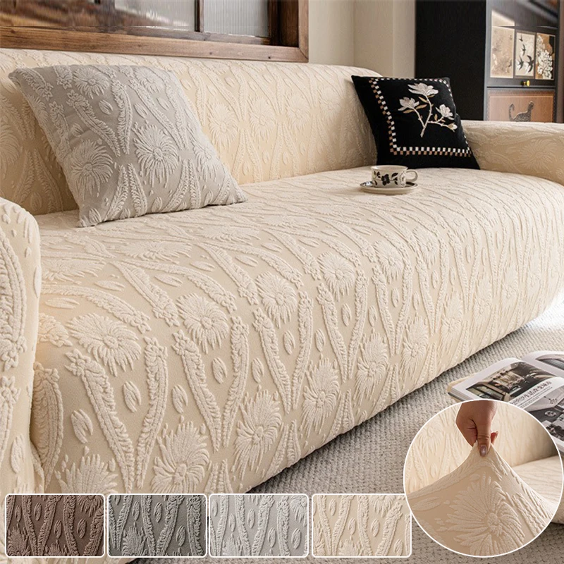 

2026 All Seasons Polar Fleece Jacquard Sofa Cover,Soft Comfortable,Pet-Friendly,for Bedroom,Office,Living Room Home Decoration