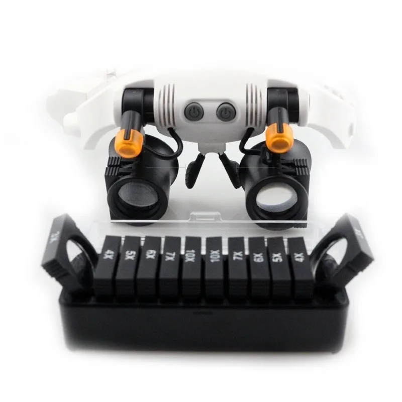 LED Magnifier 3X 4X 5X 6X 7X 10X Magnifier Adjustable Reading Illuminated Magnifiers Jewelers Watchmaker Repair Magnifiers