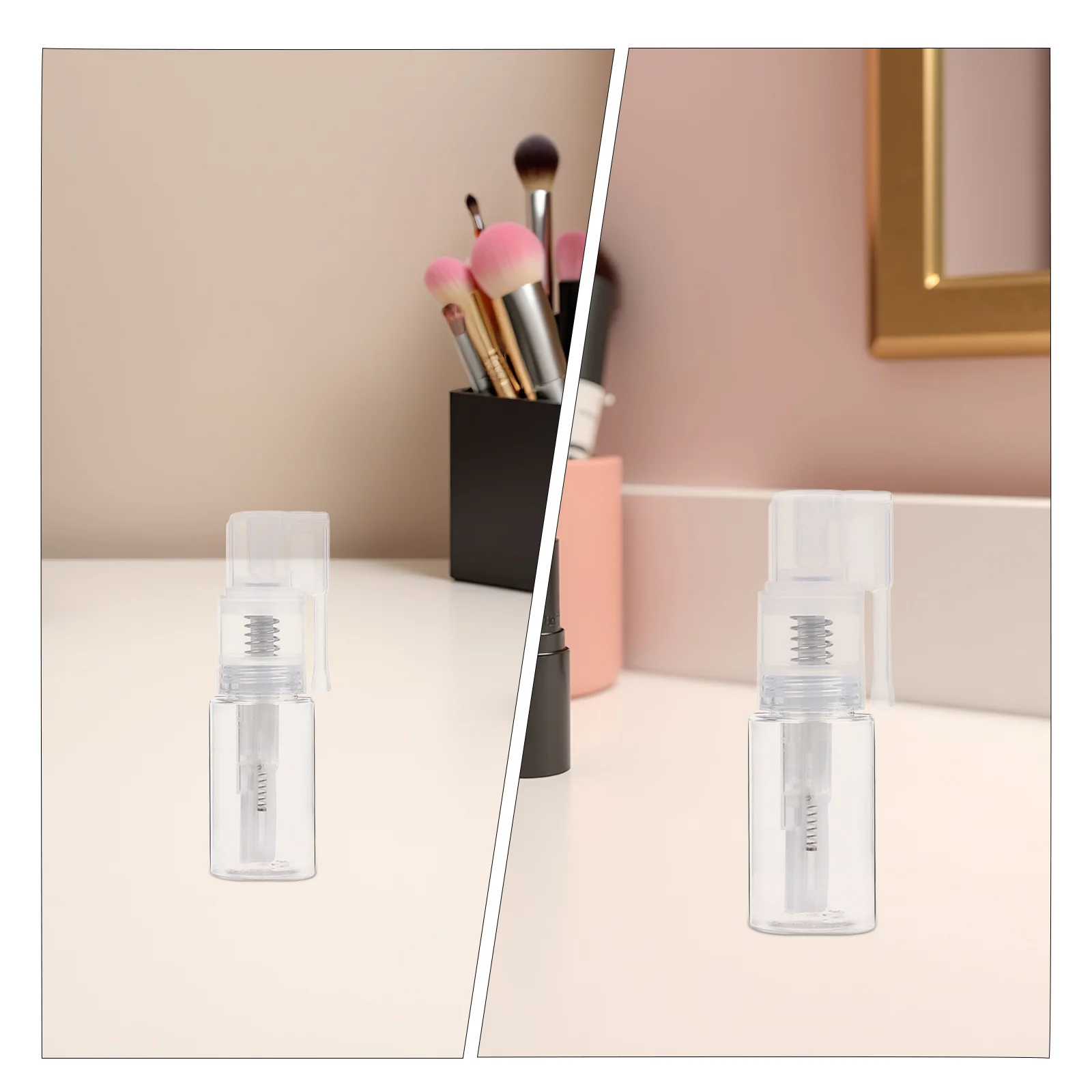 2 個スプレーボトルクリア詰め替え可能ポータブル空のパウダー口腔ミストスプレーボトル旅行液体保存容器