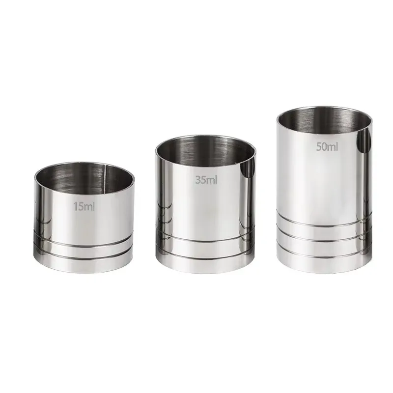 25/35/50ml Stainless Steel Jigger Measure Cup Thimble Cylinder Shape Measuring Wine Glass Bar Accessories