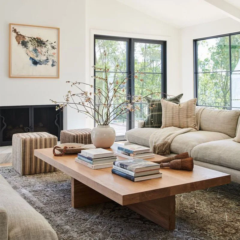 

Trendy Neutral Coffee Table Rectangle Eclectic Luxury Rustic Coffee Table Living Room Modern Table Basse Design Home Furniture