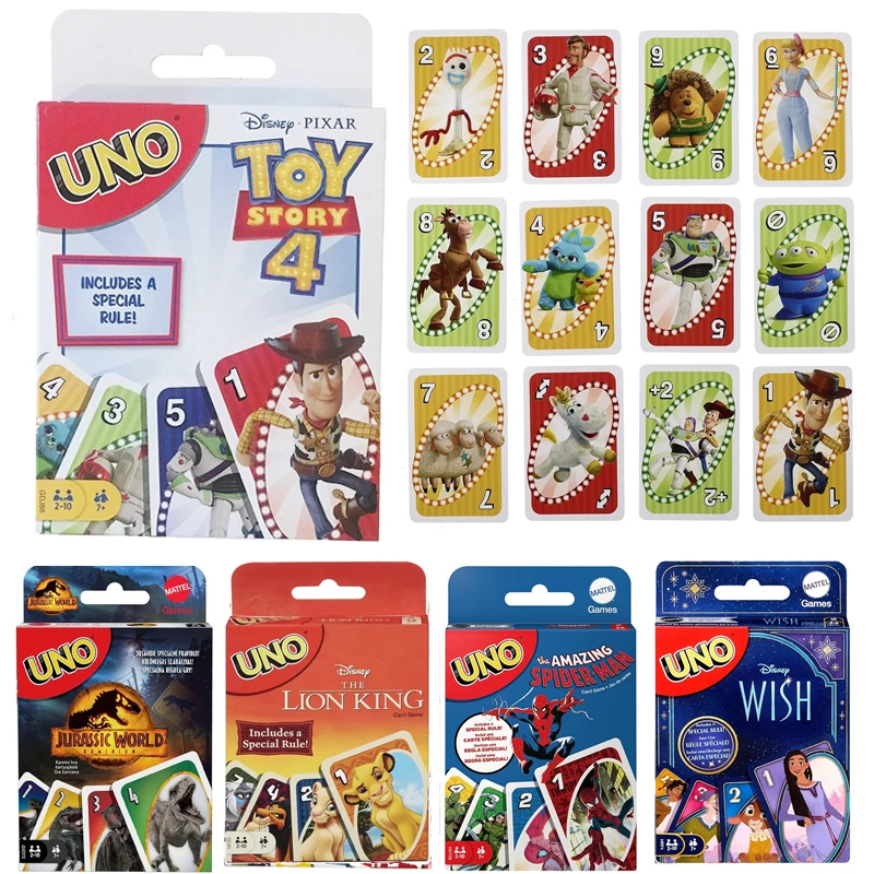 

Mattel Games UNO Toy Story 4 Card Game for Family Night Featuring Tv Show Themed Graphics and a Special Rule for 2-10 Players