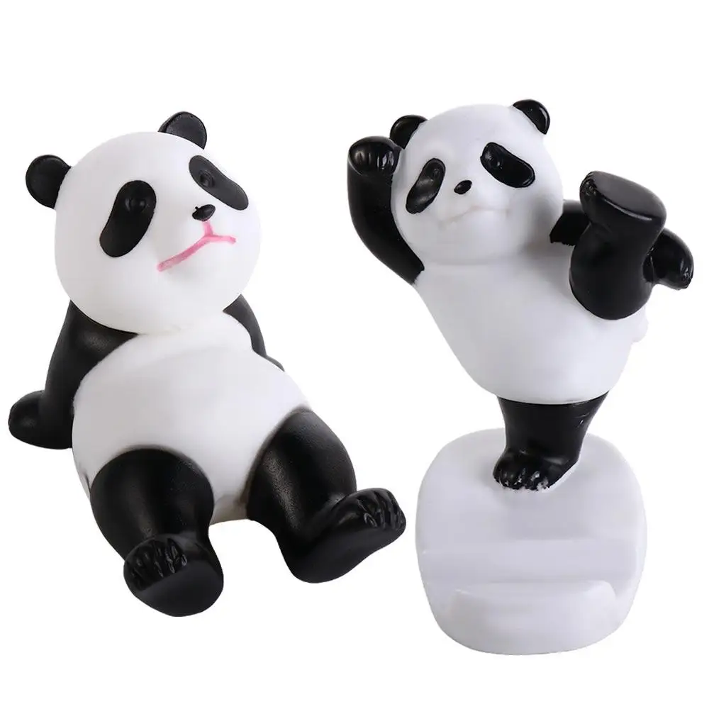 Bracket Stands Panda Mobile Phone Holder Plastic Panda Figurines Phone Stand Holder Cute Creative Mobile Phone Bracket