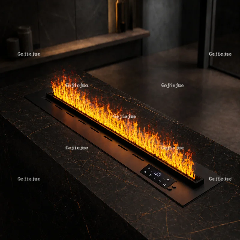 Decorative Electric Fireplace Ultra-Modern Water Mist Fire Feature with Adjustable LED Ambience for Luxury Residential Decor