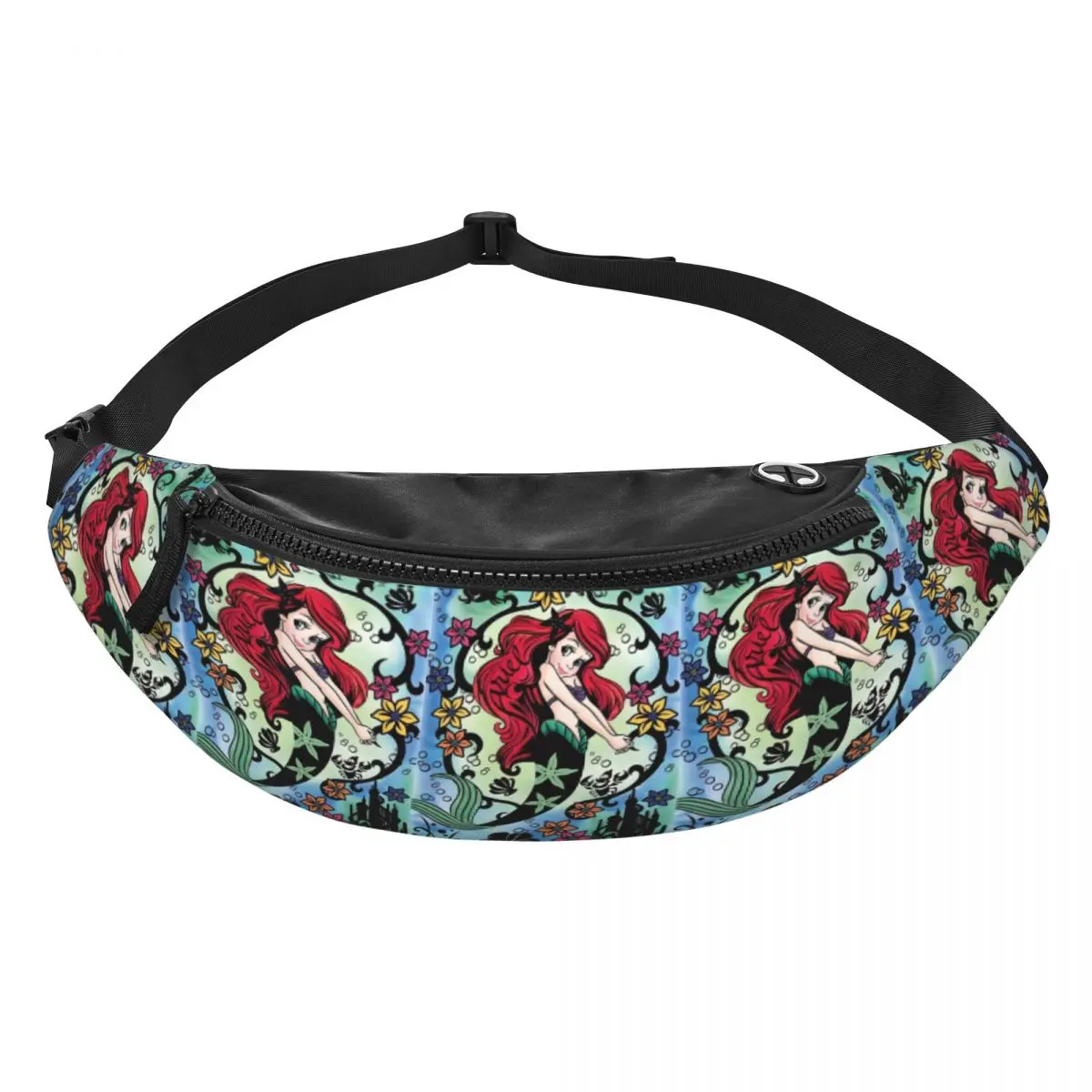 

Custom The Little Anime M-Mermaid Fanny Pack Men Women Crossbody Waist Bag for Running Phone Money Pouch