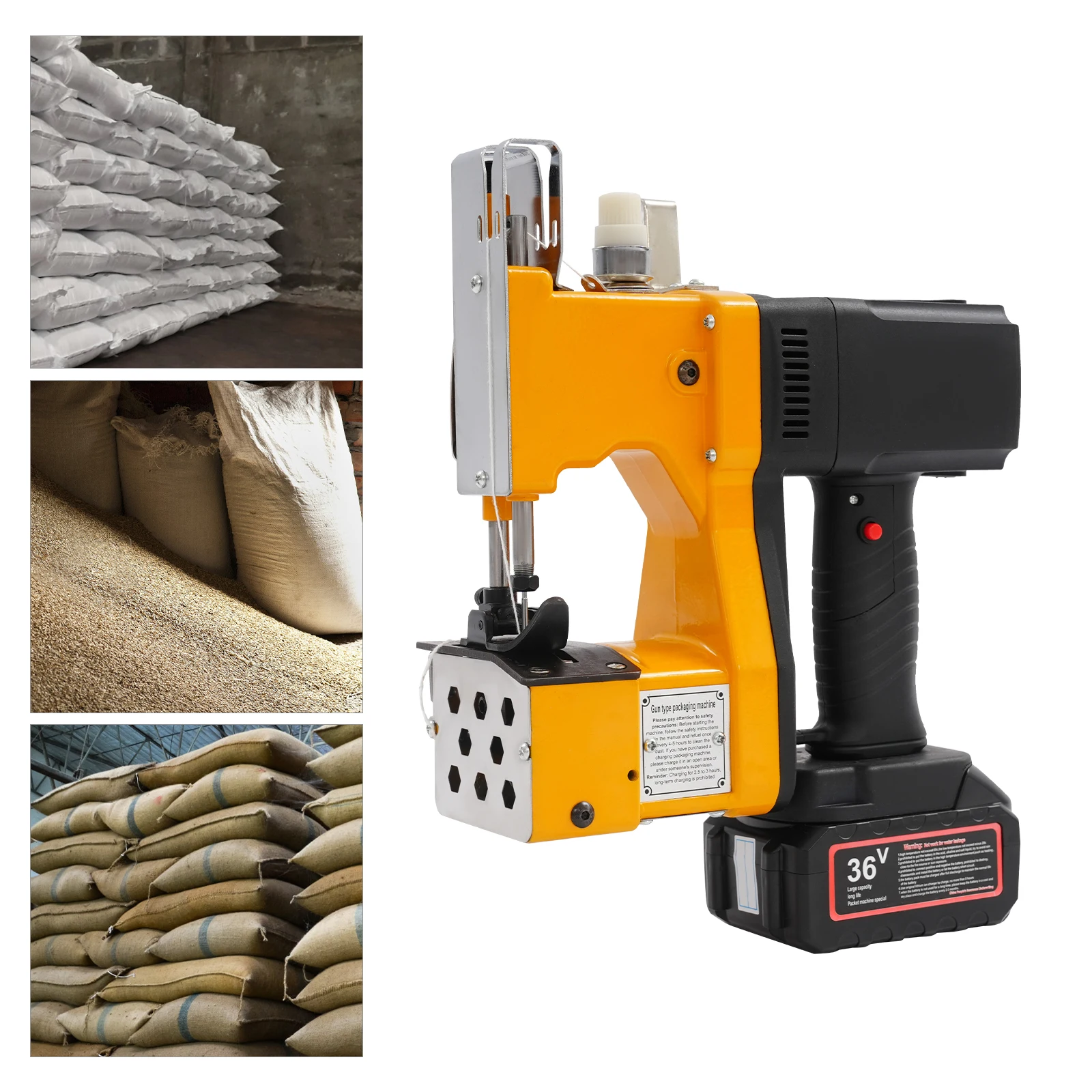 Macchina per cucire sacchetti elettrica senza fili - Potente 2800-3200SPM da 210 W, batteria al litio con autonomia 1,5 ore, tagliafilo automatico, portatile