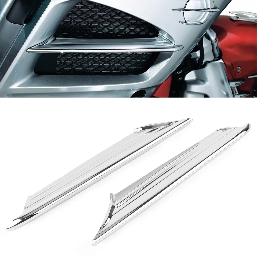 Chrome Motorcycle Side Vent Fairing Fins Scoop Accents Decoration Cover Trim For HONDA Goldwing GL1800 2012-2014 2015 2016 2017