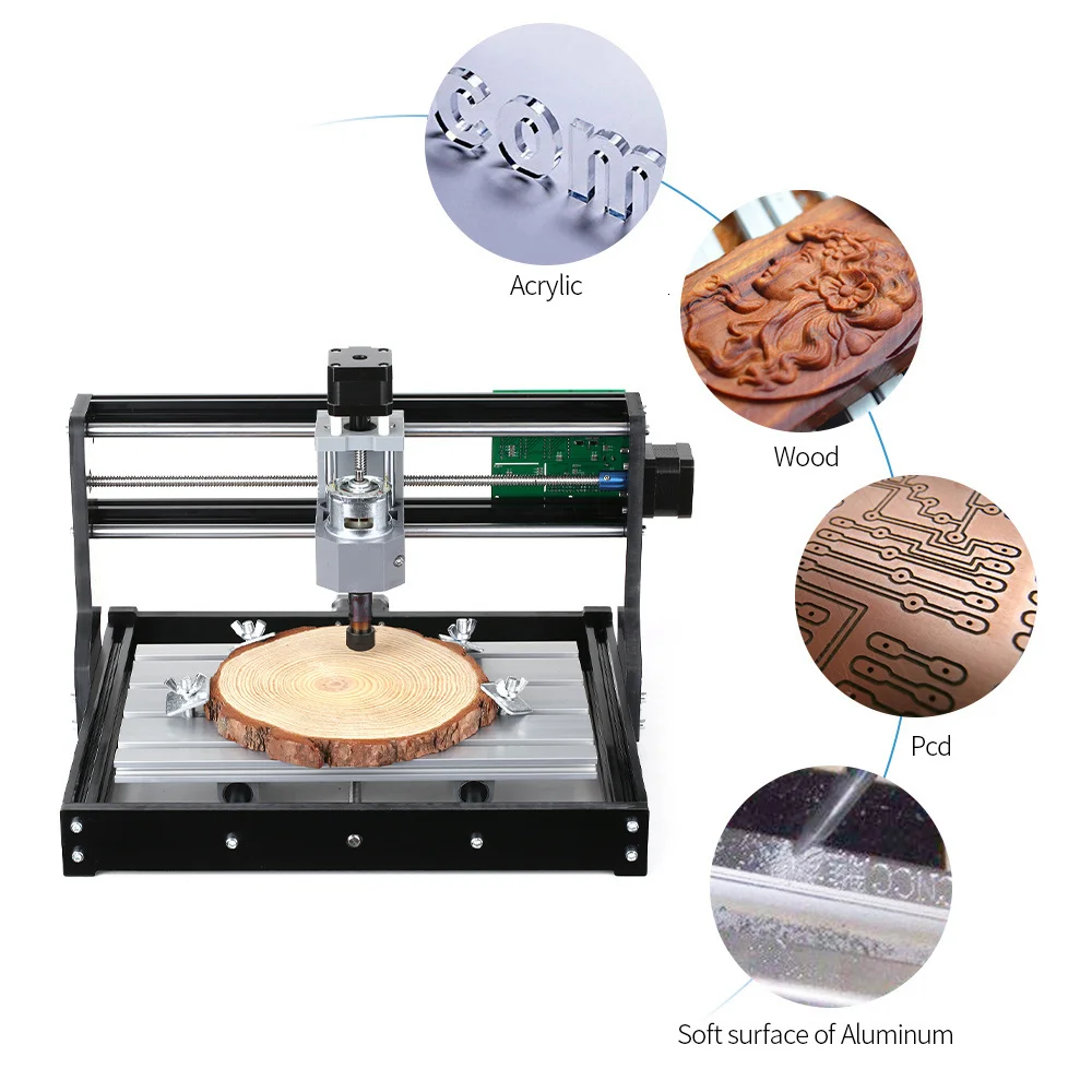 Graveur Laser CNC 3018 PRO, Routeur à Bois GRBL ER11, Machine de Bricolage pour Bois, PCB, PVC, Mini CNC3018