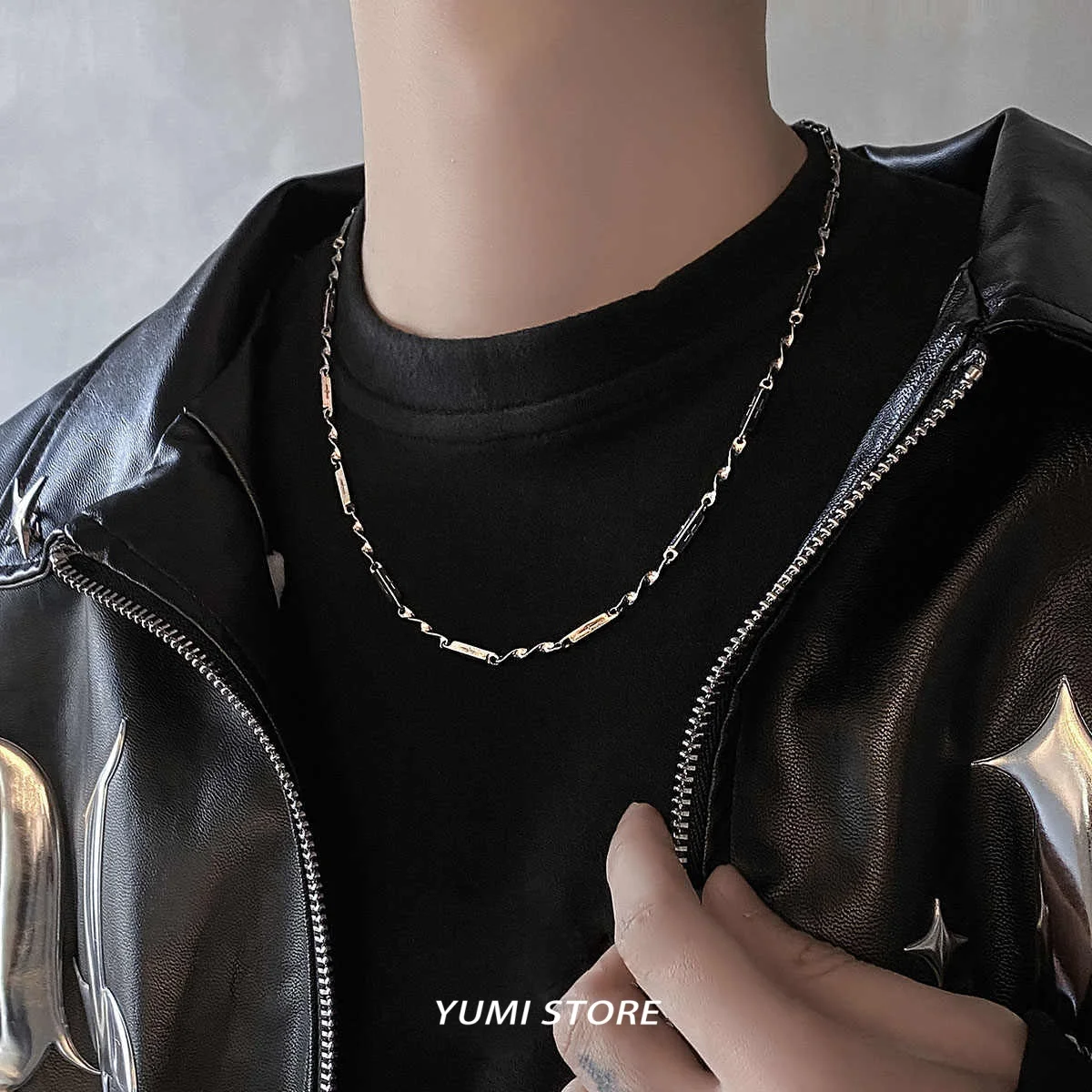 Hip Hop Cross Mobius Necklace For Man Woman Non Fading Titanium Steel Clavicle Chain Luxury Couple Jewelry New Kpop Punk Gift