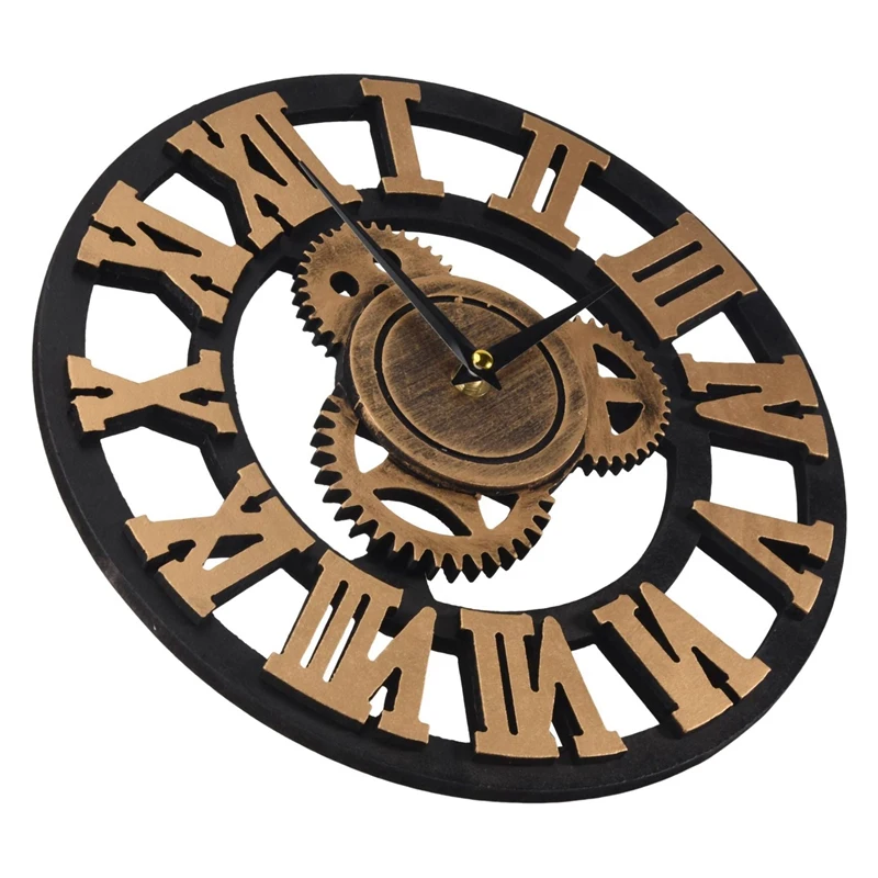 Large Wooden Wall Clock Vintage Gear Clock Us Style Living Room Wall Clock Modern Design Decoration For Home Clocks On The Wall