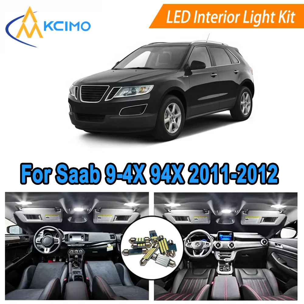 

White/Blue LED Interior Bulbs For Saab 9-4X 94X (2011-2012) Bright LED Lights Dome Map Door​ ​​Car Bulbs Replacement Kit
