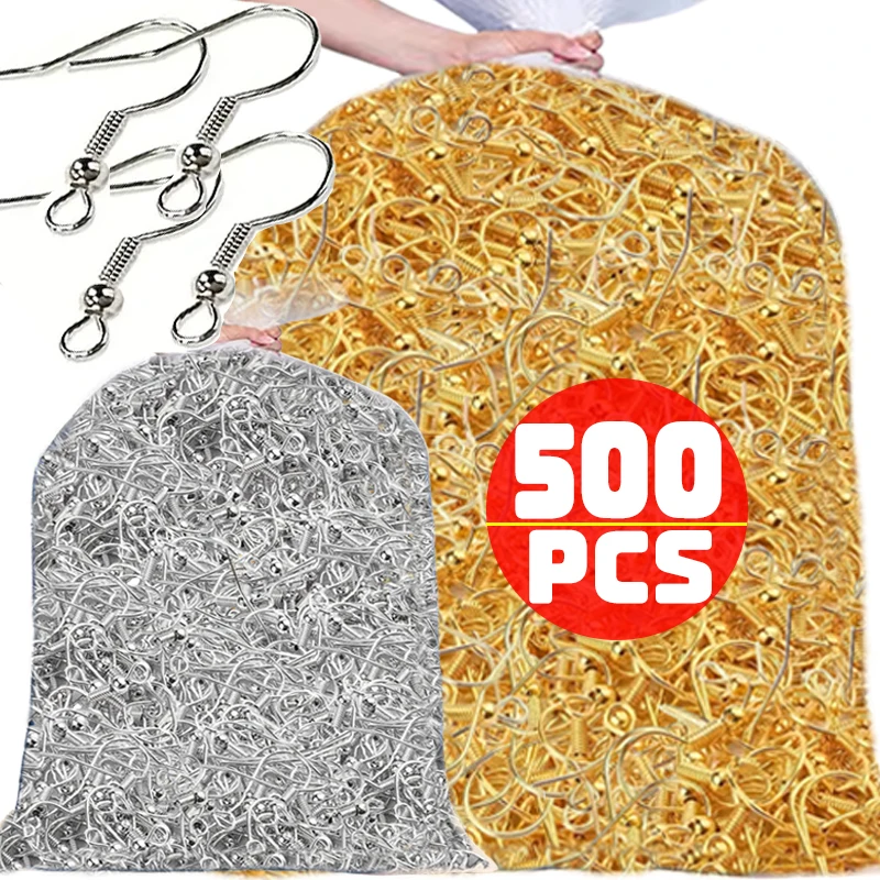 

100/500pcs DIY Earring Findings Earrings Clasps Hooks Stainless Steel Hypoallergenic Earring Making Accessories Hook Earwire