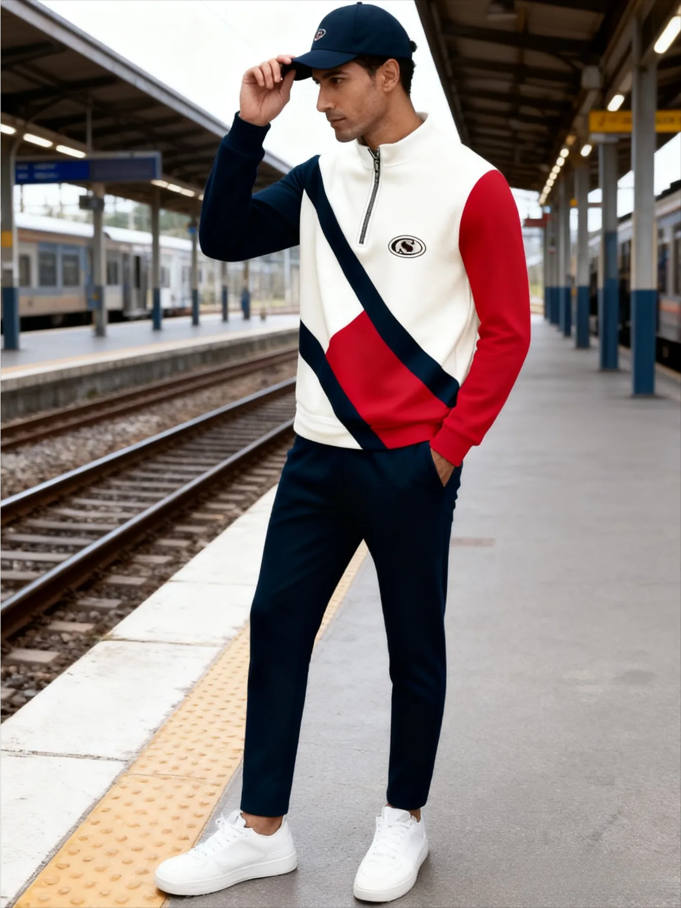 بدلة رياضية بغطاء للرأس بطباعة رقمية للرجال أوروبية وأمريكية - قماش سويت شيرت عالي الجودة وصديق للبشرة