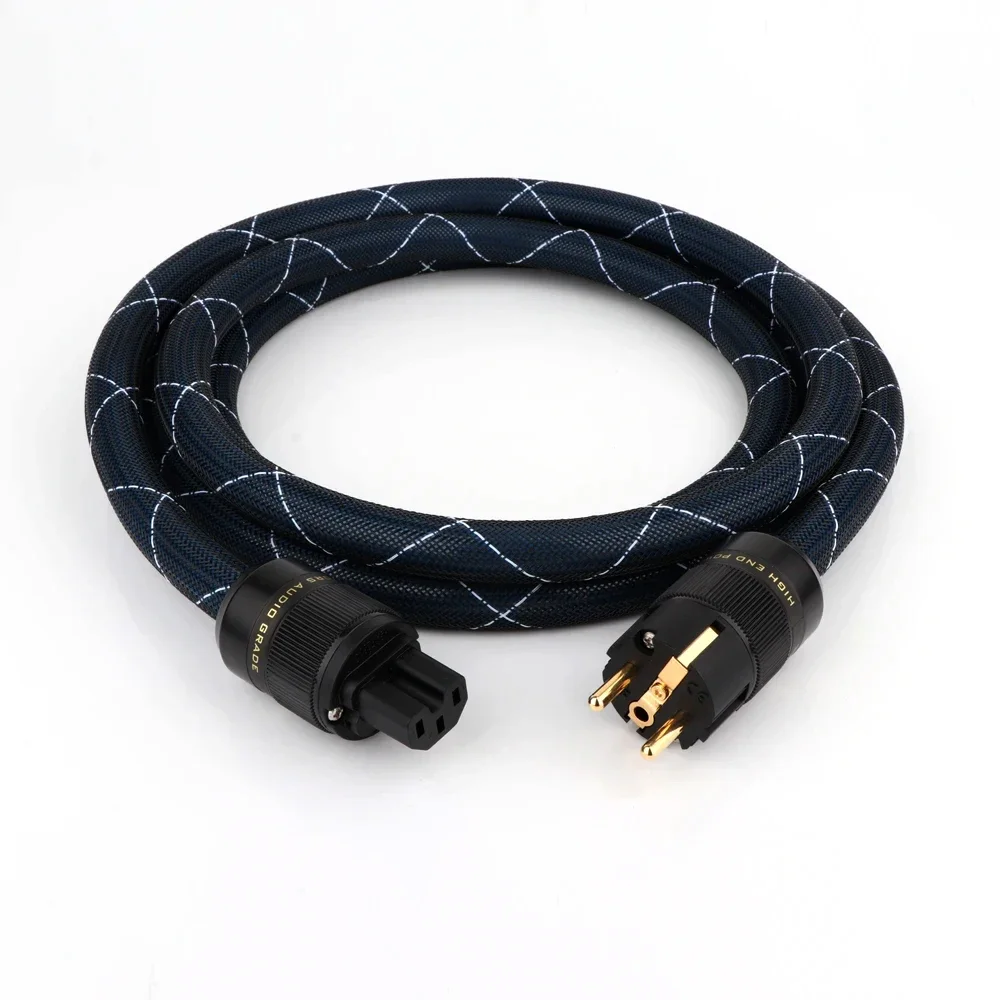 

Hi-end 6N OCC Audio EU/US/AU Power Cord EU version Mains Power Cord Double Shielding Connection Filterure Amplifier Power Cable