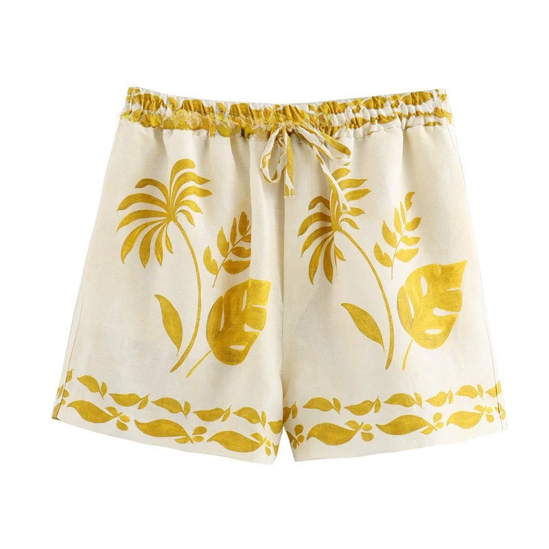 

Свободный комплект с цветочным принтом и эластичной резинкой на талии, женский комплект, летнее новое поступление, модная повседневная одежда, длинный свек из полиэстера