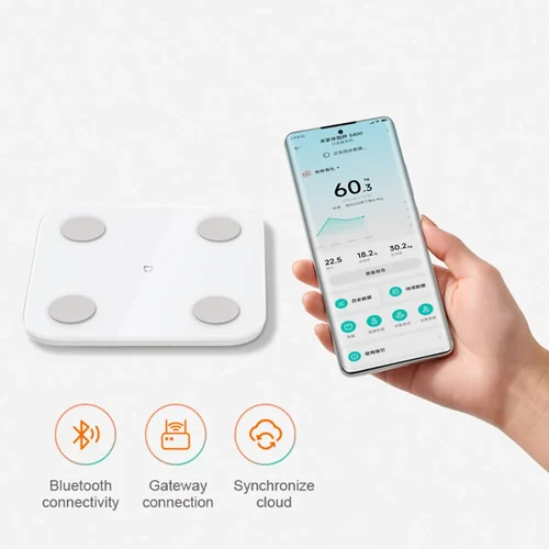 Imagen 2 del producto Xiaomi Mijia-escala de grasa corporal S400 Bluetooth5.0, báscula de composición corporal inteligente para el hogar, pantalla LED máxima de 150KG, medición de frecuencia Dual
