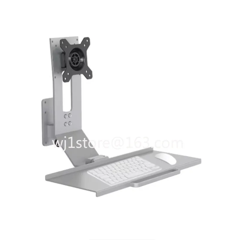 2026New Wall Mounted Full Sit Workstation Arm and Mount Keyboard Bracket Tray Monitor Stand