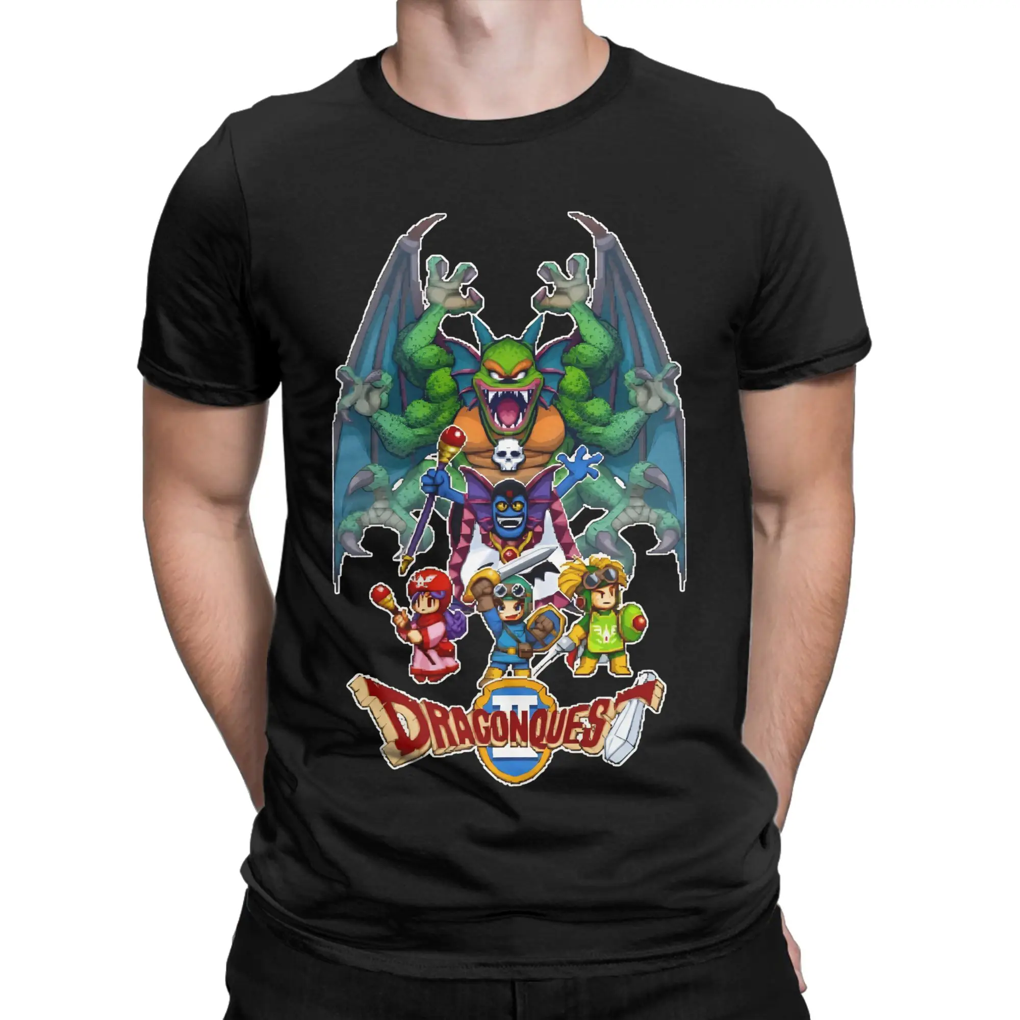 dragon quest ii 100 Cotton T-Shirt For Men Summer  Streetwear T Shirts Crew Neck Hipster Tee Shirt Plus Size Design Clothes
