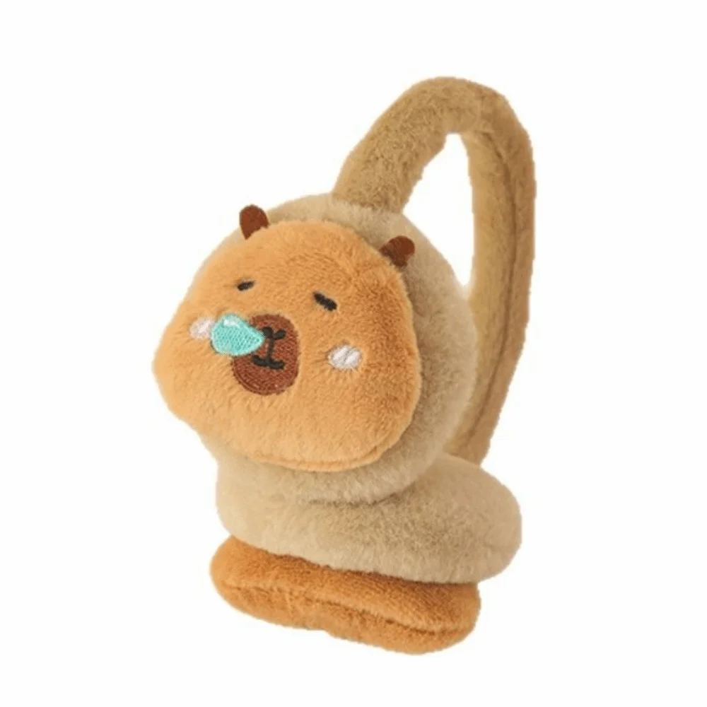 أزياء الكرتون كابيبارا أفخم غطاء للأذنين رشاقته لينة لطيف غطاء للأذن قابل للتعديل الدفء الشتاء الأذن دفئا ركوب الخيل #2