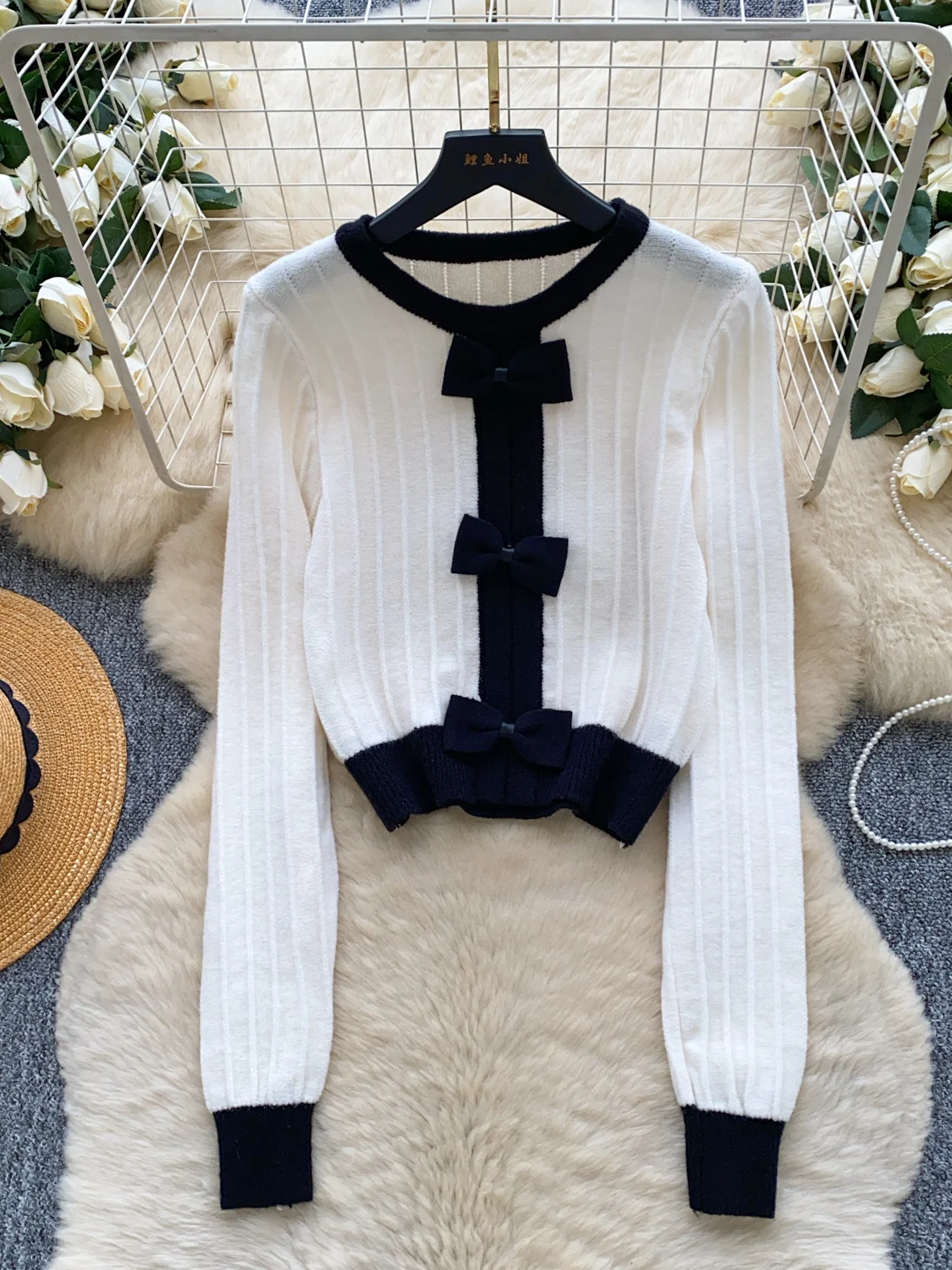 

Модный вязаный длинный светящийся круглый свитер Ne, женский осенне-зимний цветной топ с узлом Blo Ele Sle Top