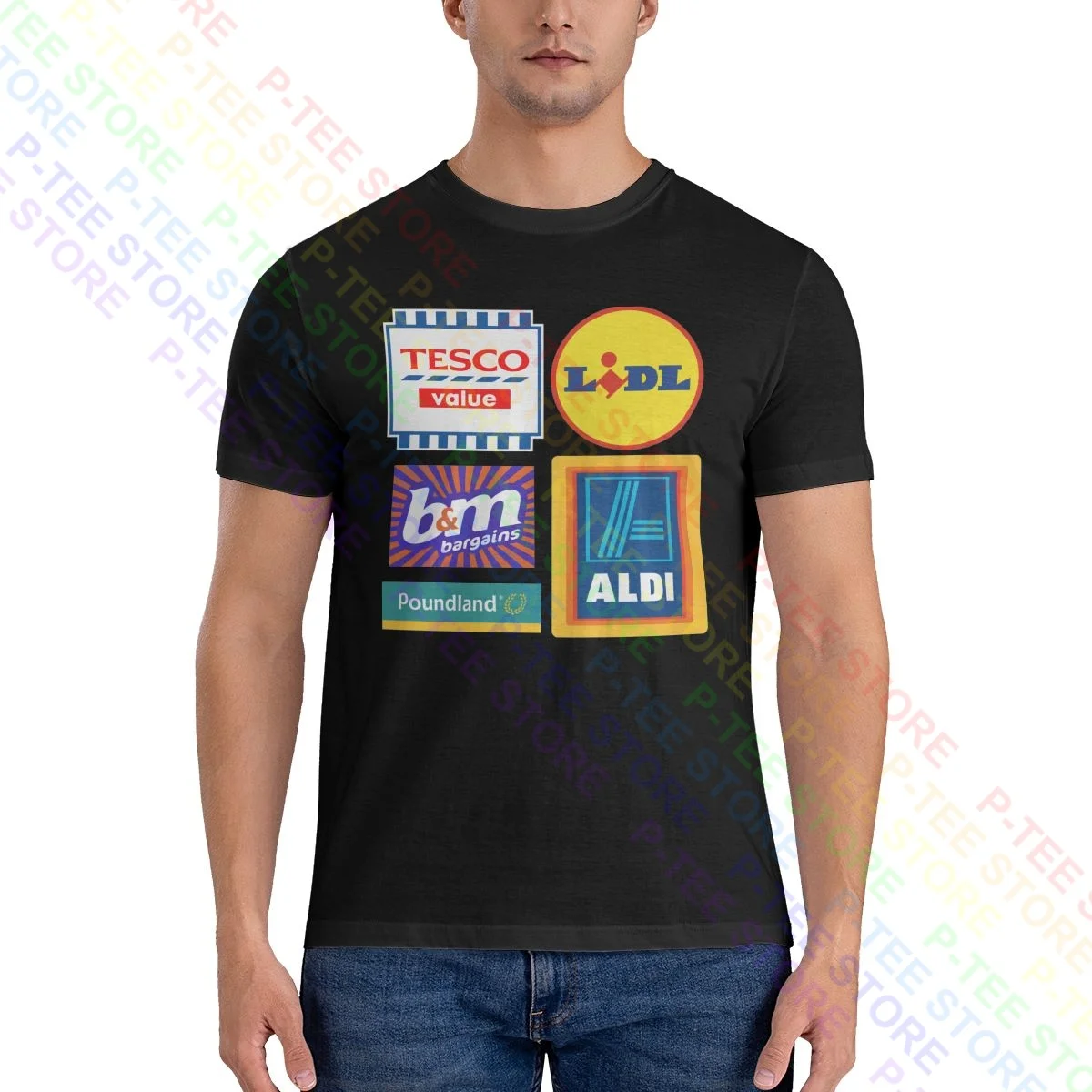 Budget Supermarket , Tesco Value, Lidl, Aldi,Poundland Shirt T-shirt Cotton Hot Deals Tee