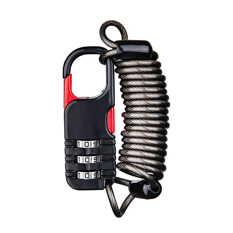 Anti-Theft Extended Steel Cable Combination Lock Retractable Wire Password Padlock for Luggage Backpack Travel Combination Lock