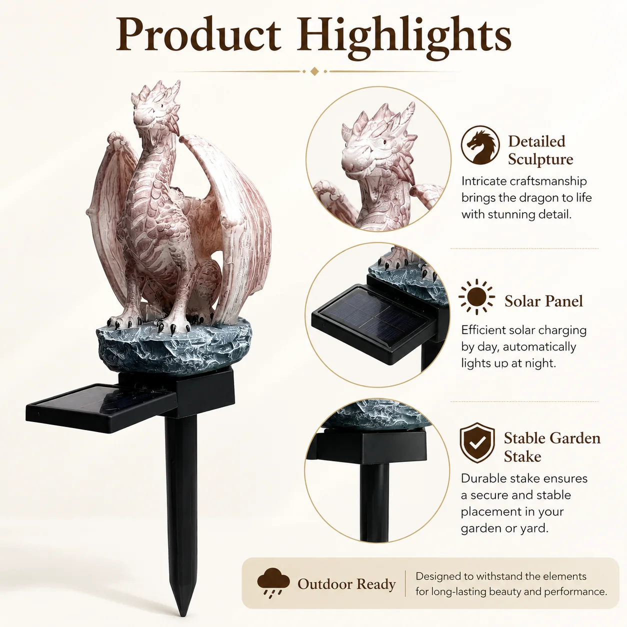 Solar Powered Dragon Garden St - Resin Art Lamp review and price