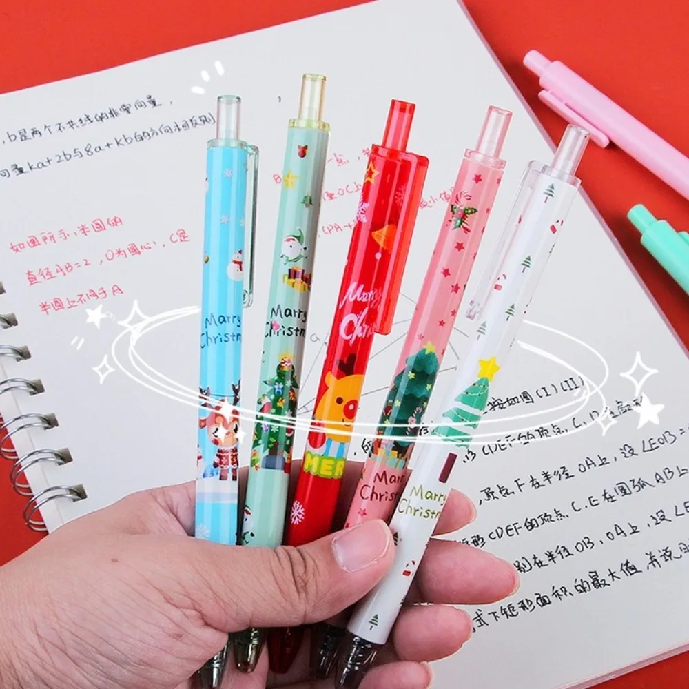 ใหม่การ์ตูนคริสต์มาสกล่องตาบอดการเขียนอุปกรณ์ Quick Drying การเขียนเครื่องมือปากกาเจลกดปากกาลายเซ็นคริสต์มาสของขวัญ