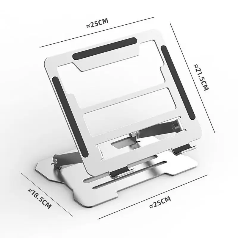 Metall-Laptop-Ständer, Computerhalterung, Stahl, Gold, hebend, tragbar, erhöhte Racksockel, zusammenklappbares Kühlregal