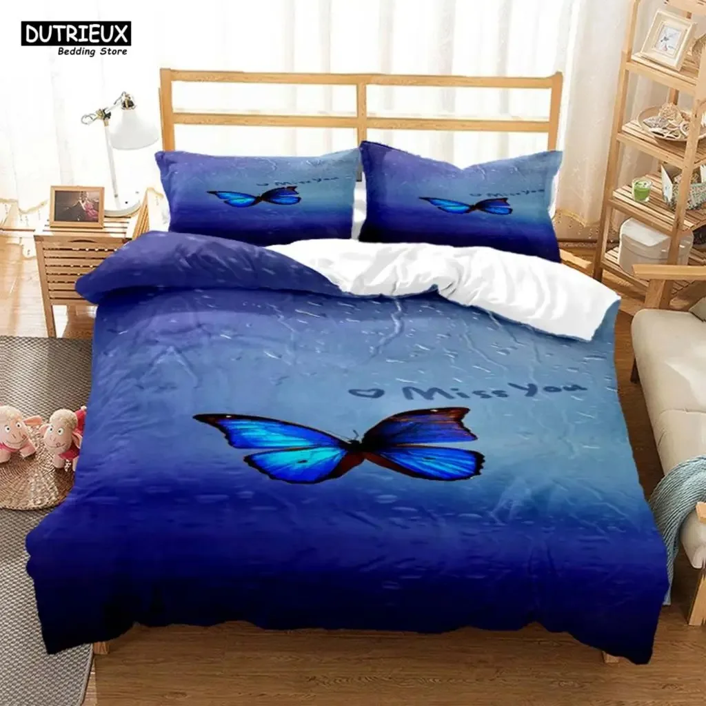 

Simple And Atmospheric Butterfly Printed bedding， Soft And Comfortable Comforter Bedding Sets Customizable Complete Size