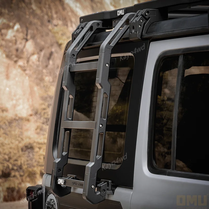 ملحقات خارجية للطرق الوعرة 4x4 سلسلة OMU Genesis سلم جانبي للنافذة الخلفية من الألومنيوم لعام 2018 + Jeep Wrangler JL & Gladiator JT #3