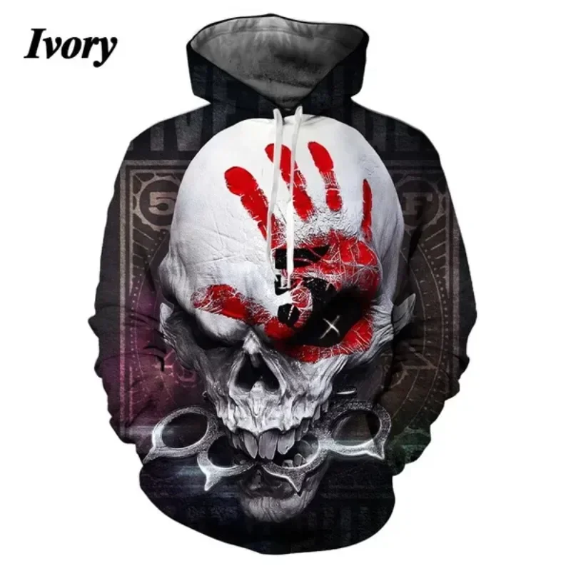 Men's and Women's Five Finger Death Punch Hoodies 3D Printing Casual Autumn and Winter Sweatshirts Hip-hop Rock Hoodie