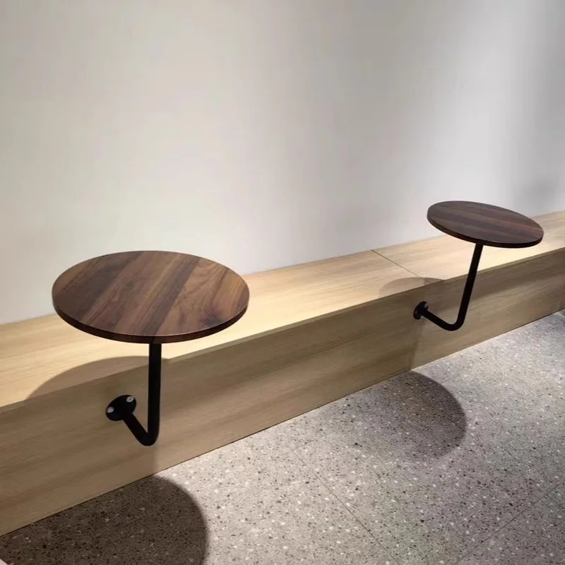 Coffee Shop Furniture Wall Mounted Table Round Bracket Shelf Cafe Bistro Desk for Balcony Space Saving Wall Mounted Table