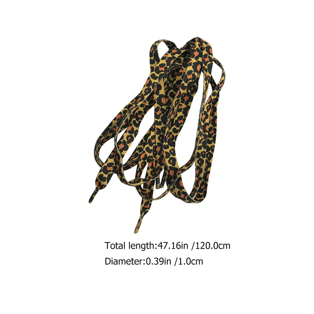 2 Pair Leopard Lace Easy-to-use Creative Shoelaces Ties Men Fashionable Classic Lattice Polyester Creative