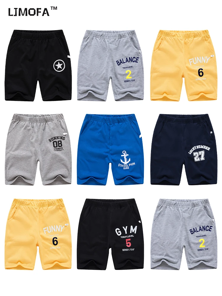 LJMOFA 5-12Y Kid New Summer Cool Shorts for Boy Casual Pants Elastic Waist Fashion Comfortable Cotton Sport Short D303