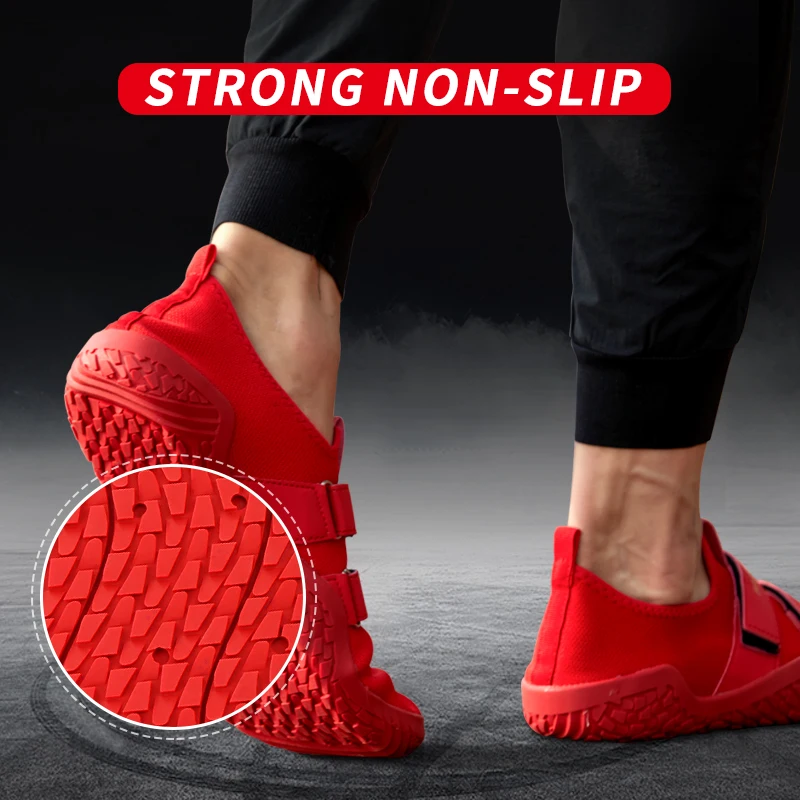 FIVING 2023 New Unisex Squat Hard Pull Shoes Soft Bottom Weight Lifting Shoes Men And Women White Red Sport Shoes Unisex