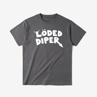 LODED DIPER Lettered Round-neck Cotton Short-sleeved T-shirt Available in Multiple Colors Loose and Versatile for Both Men Women