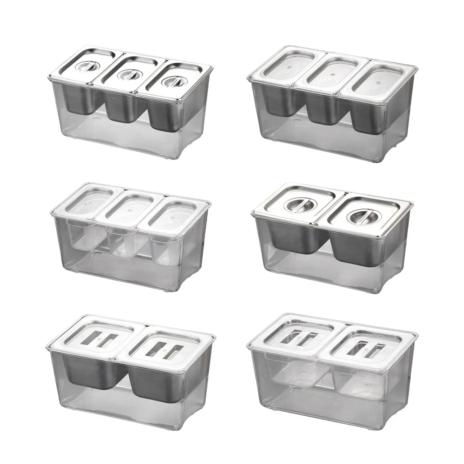 

Chilled Condiment Server with Containers Condiment Jar for Small Ingredients for Commercial Party Taco Bar BBQ Restaurant