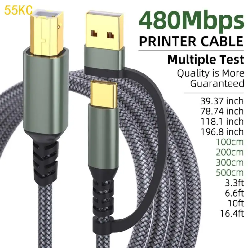 

55 кс. 1 м/2 м/3,0 м/5м кабель принтера USB и тип C To USB B Данные шнуры соединяют принтеры